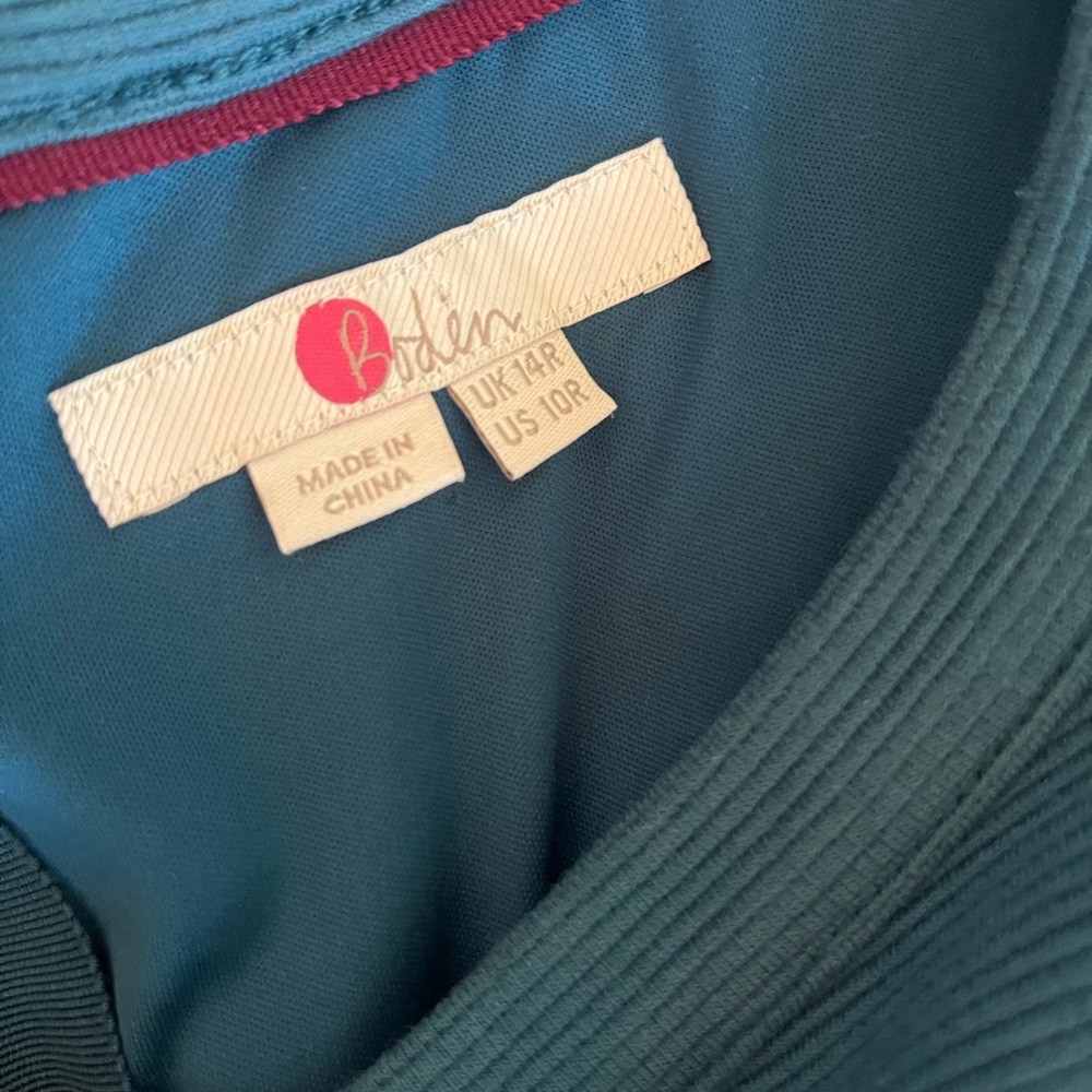 Boden Teal Long Sleeve Dress - Picture 3 of 3